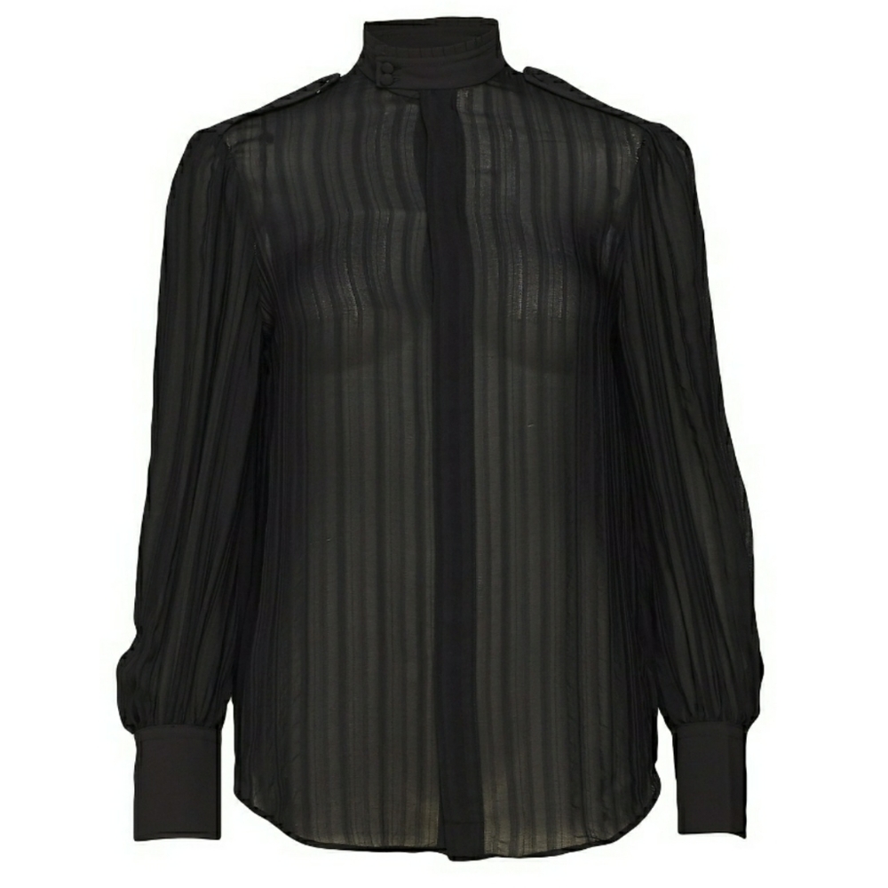 🆕️Polo Ralph Lauren Jacquard Stripe Silk Blouse - Picture 4 of 7